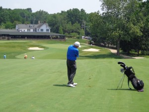 Rory on 18 Wissahickon approach shot DS