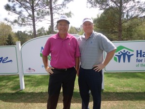 Rory and Joey Sindelar on 18 at Fallen Oak DS