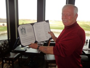 DSC05785 Jim McWethy with coat of arms page DS